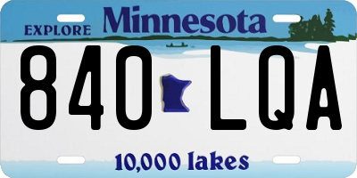 MN license plate 840LQA