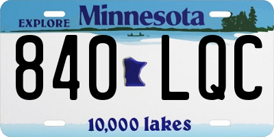 MN license plate 840LQC