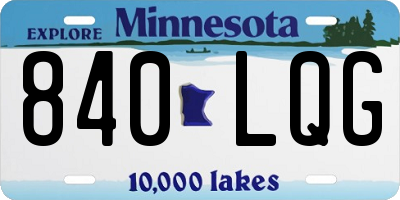MN license plate 840LQG