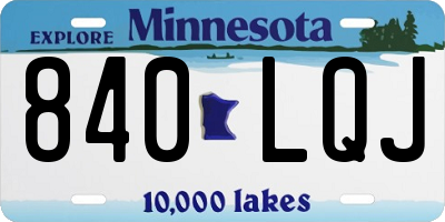 MN license plate 840LQJ