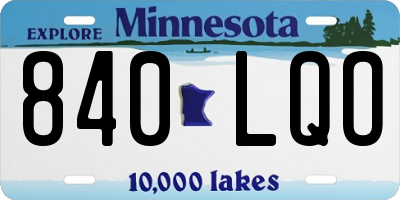 MN license plate 840LQO