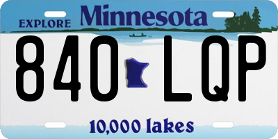 MN license plate 840LQP