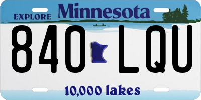 MN license plate 840LQU