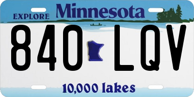 MN license plate 840LQV