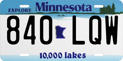 MN license plate 840LQW