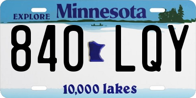 MN license plate 840LQY