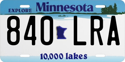 MN license plate 840LRA