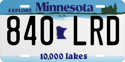 MN license plate 840LRD