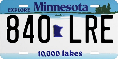MN license plate 840LRE