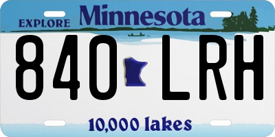 MN license plate 840LRH