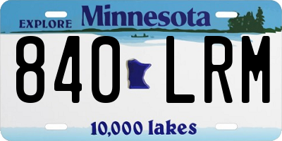 MN license plate 840LRM
