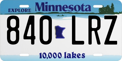 MN license plate 840LRZ