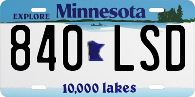 MN license plate 840LSD