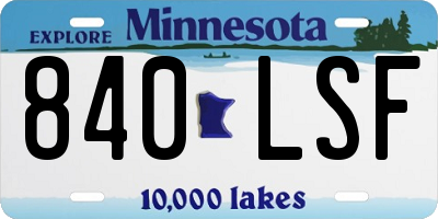 MN license plate 840LSF