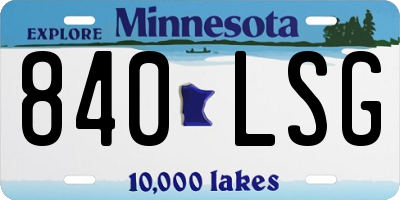 MN license plate 840LSG