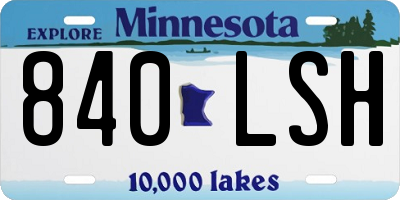 MN license plate 840LSH