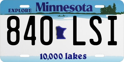 MN license plate 840LSI