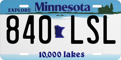 MN license plate 840LSL
