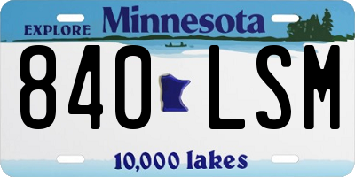 MN license plate 840LSM