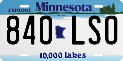 MN license plate 840LSO