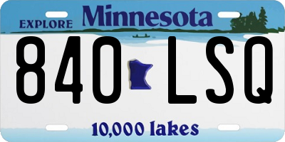 MN license plate 840LSQ