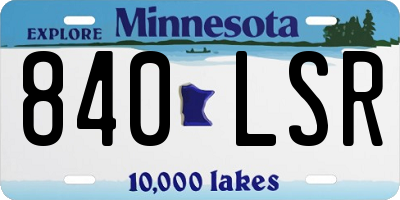 MN license plate 840LSR