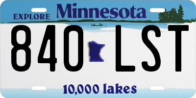 MN license plate 840LST
