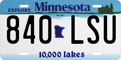 MN license plate 840LSU
