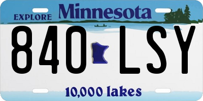 MN license plate 840LSY