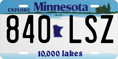 MN license plate 840LSZ