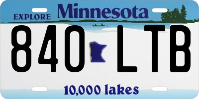 MN license plate 840LTB