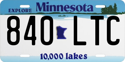 MN license plate 840LTC