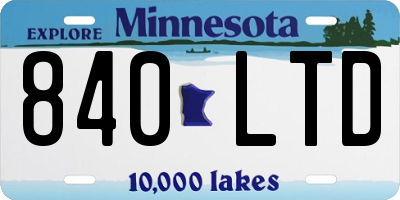 MN license plate 840LTD