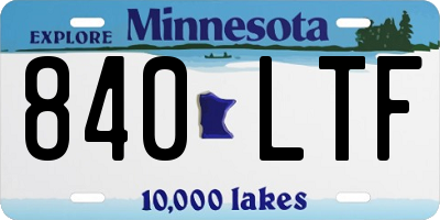 MN license plate 840LTF