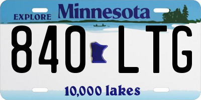 MN license plate 840LTG