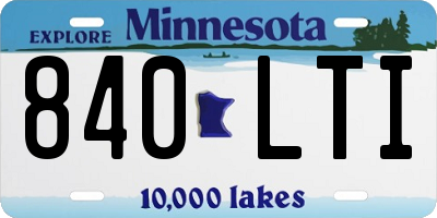 MN license plate 840LTI