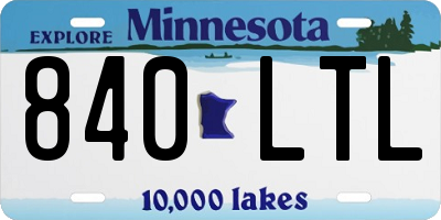 MN license plate 840LTL