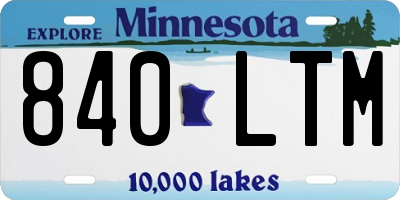 MN license plate 840LTM