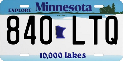 MN license plate 840LTQ