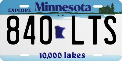MN license plate 840LTS