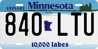 MN license plate 840LTU