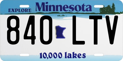 MN license plate 840LTV