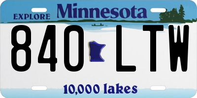 MN license plate 840LTW