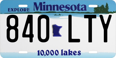 MN license plate 840LTY