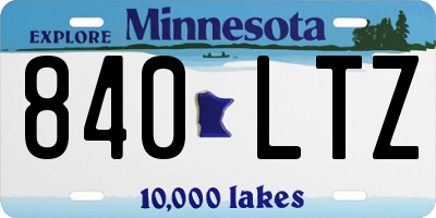 MN license plate 840LTZ