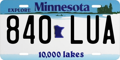 MN license plate 840LUA