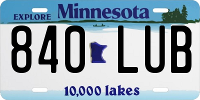 MN license plate 840LUB