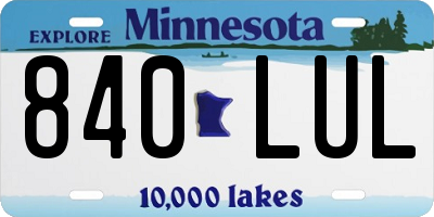 MN license plate 840LUL