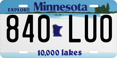 MN license plate 840LUO