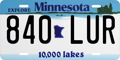 MN license plate 840LUR